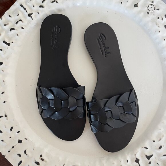 Dragon Real Italian Leather Flat Slip on Sandal - Picture 2 of 8